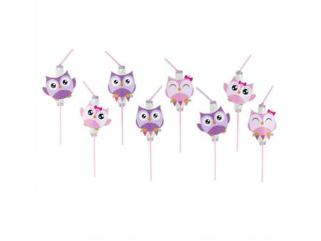 Owls Drinking Straws 8pcs Fashion