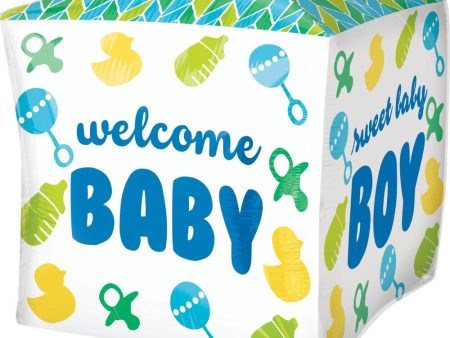 Baby Boy Chevron & Icons UltraShape Cubez Balloon 38cm Online Hot Sale