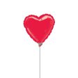 Metallic Red Heart Foil Balloon 4in Supply