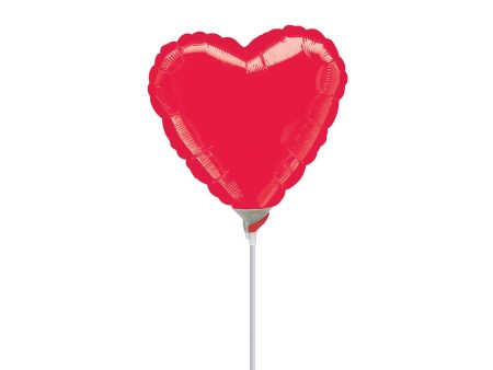 Metallic Red Heart Foil Balloon 4in Supply