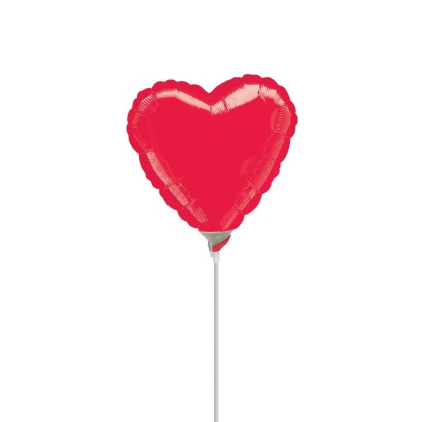 Metallic Red Heart Foil Balloon 4in Supply