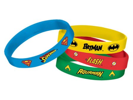 Batman Justice League Heroes Unite Rubber Bracelets 4pcs For Sale