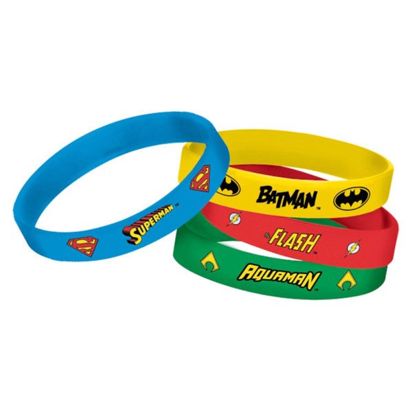 Batman Justice League Heroes Unite Rubber Bracelets 4pcs For Sale