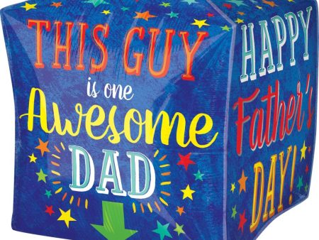 Awesome Dad UltraShape Cubez Foil Balloon 38cm For Discount