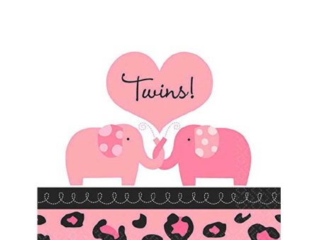 Baby Shower - Twins 1 Sweet Safari Girl Beverage Tissues 36pcs Discount