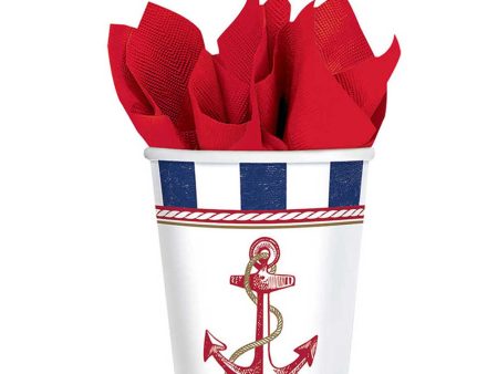 Anchors Aweigh Paper Cups 9oz, 8pcs Fashion