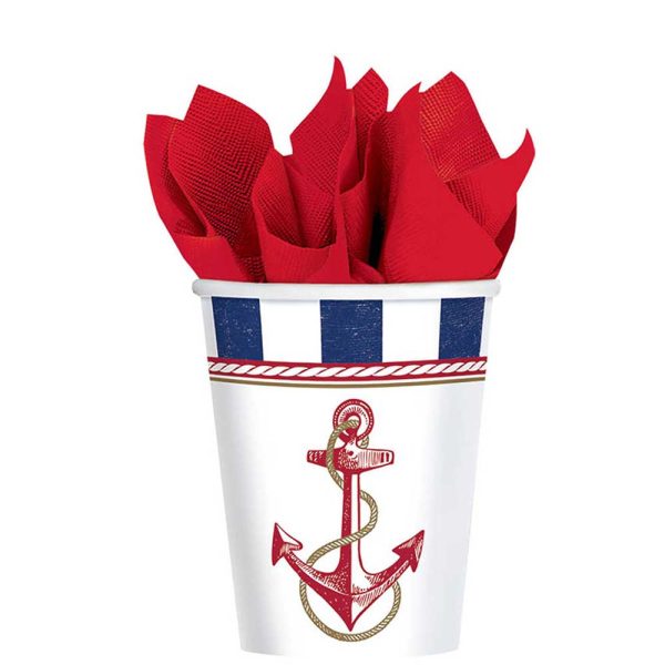 Anchors Aweigh Paper Cups 9oz, 8pcs Fashion