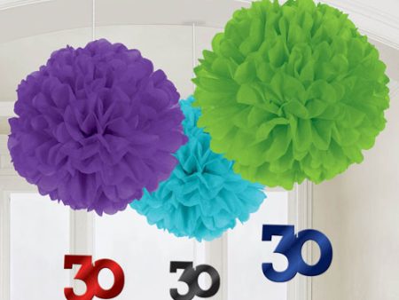 30th Birthday Fluffy With Danglers 3pcs Sale