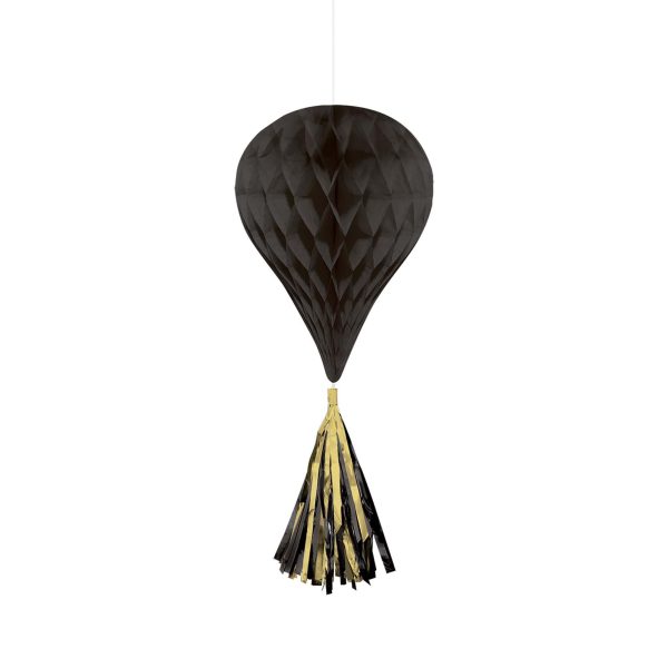 Black Mini Honeycomb With Foil Tassels 3pcs For Cheap