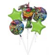 Rise of the TMNT Balloon Bouquet 5pcs Hot on Sale