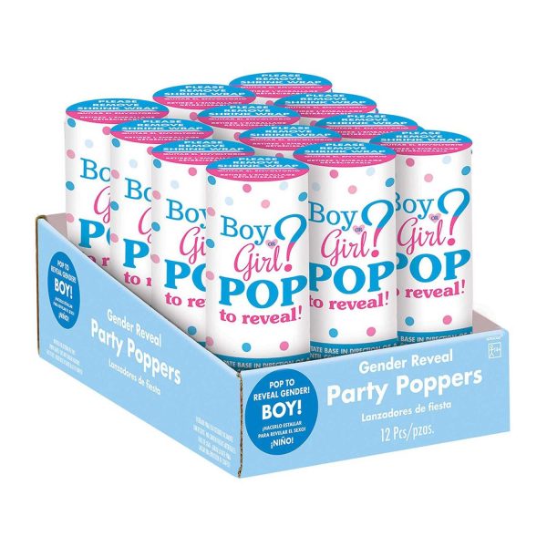 Blue Boy Confetti Party Poppers Foil 12pcs For Cheap