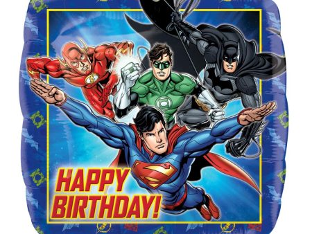 Justice League HBD Square Balloon 18in Cheap