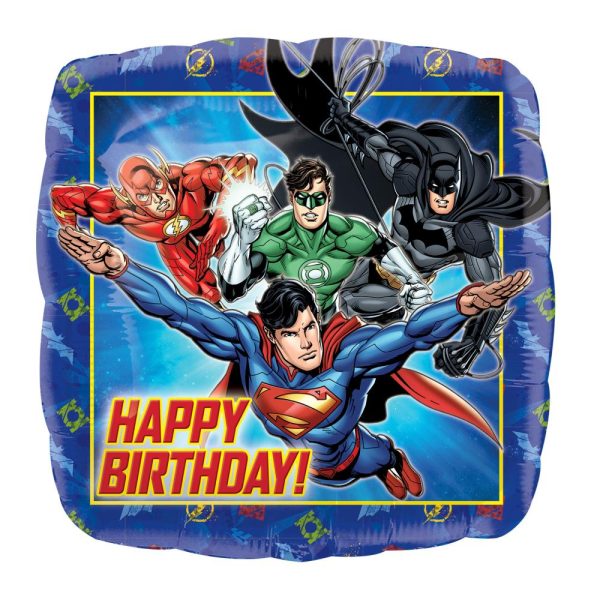 Justice League HBD Square Balloon 18in Cheap