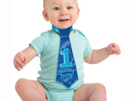 1st Birthday Blue Fabric Tie Online now