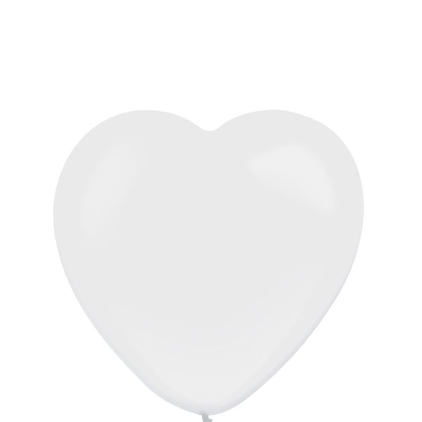 Frosty White Standard Heart Latex Balloons 50pcs Online Sale