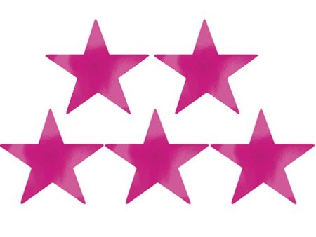 Bright Pink Star Foil Cutout 9in, 5pcs on Sale