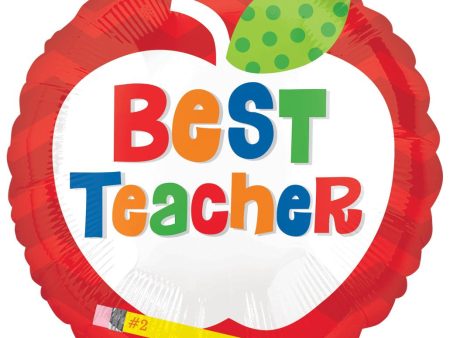 Best Teacher Apple Foil Balloon 18in Online