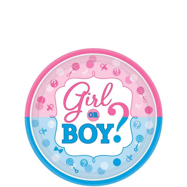 Baby Shower - Girl Or Boy? Round Paper Plates 7in, 8pcs Fashion