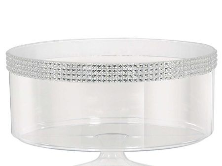 Clear Plastic Small Trifle Container With Silver Gems Discount