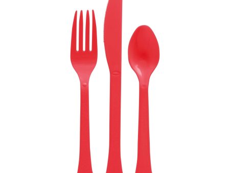 Apple Red Heavy Weight Cutlery Assorted 24pcs Sale