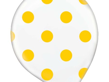 Yellow Sunshine Polka Dot Latex Balloon 20ct Hot on Sale