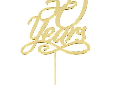 50 Years Gold Plastic Cake Topper Online now