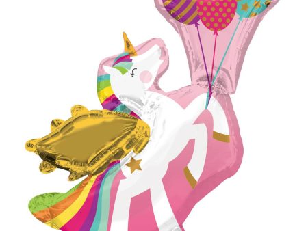 Winged Unicorn Super Shape Foil Balloon 78x86cm For Discount