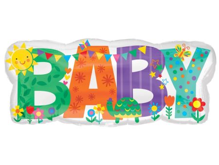 Baby Banner Cute Icons SuperShape Foil Balloon 83x35cm Supply