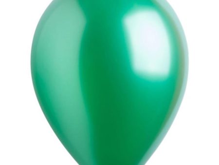 Festive Green Metallic Latex Balloons 11in, 50pcs Online Sale