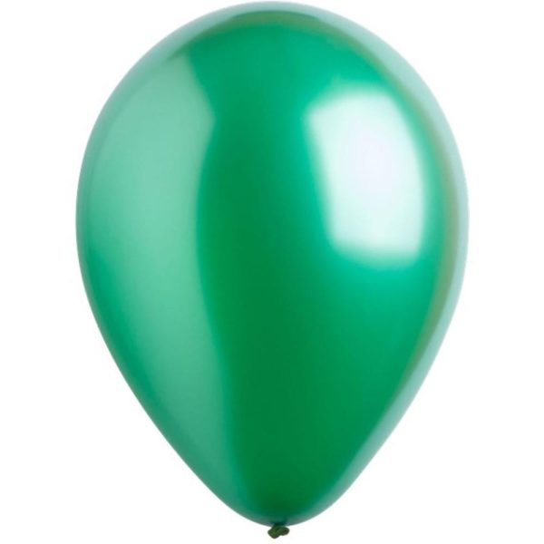 Festive Green Metallic Latex Balloons 11in, 50pcs Online Sale