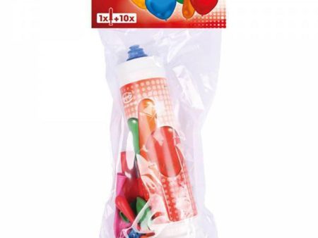 Assorted Latex Balloons 10pcs With Pump on Sale