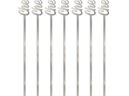 Silver Cheers Drink Stirrers 7.50in, 12pcs Online