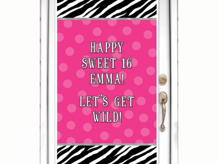 Zebra Party Personalized Door Decoration 65 x 33in on Sale