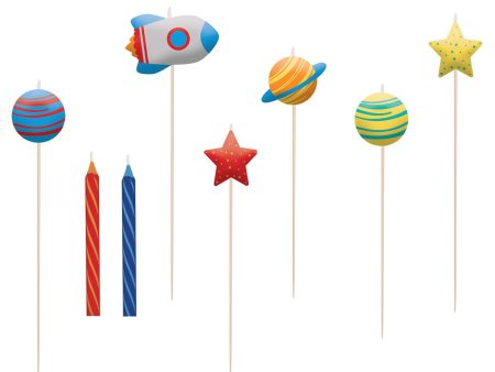 Blast Off Birhday Candle Mix 8pcs Discount