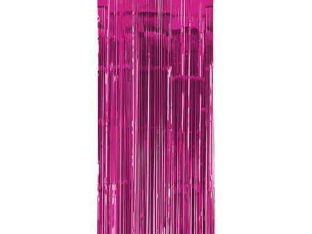 Bright Pink Metallic Curtain 8ft For Sale