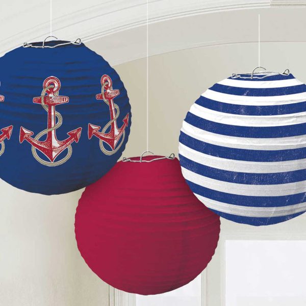 Anchors Aweigh Paper Lanterns 3pcs Hot on Sale