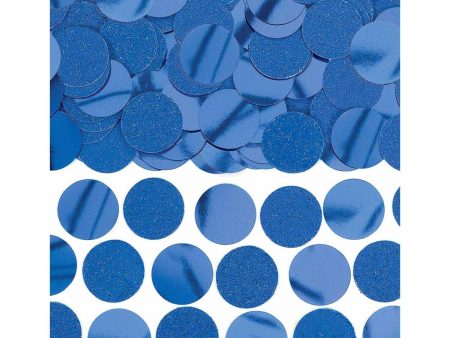 Blue Glitter & Foil Circle Confetti 2.25oz Cheap