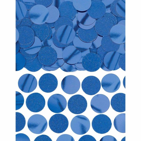 Blue Glitter & Foil Circle Confetti 2.25oz Cheap