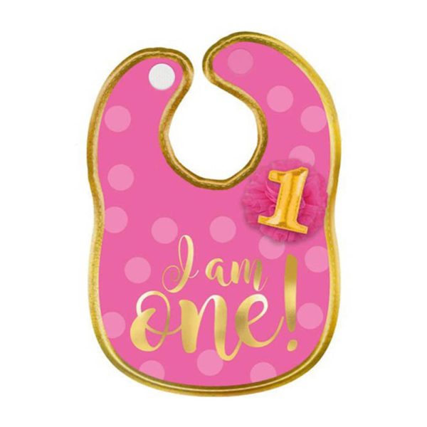 1st Birthday Girl Fabric Bib For Discount