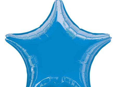 Metallic Blue Star Foil Balloon 19in Fashion