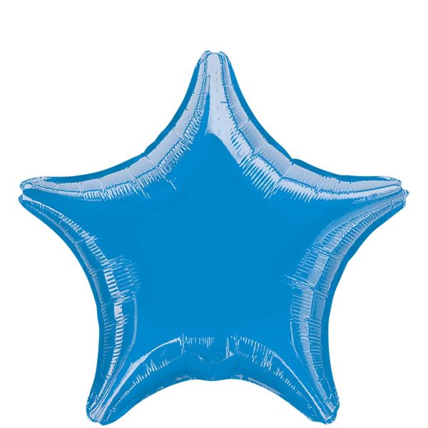 Metallic Blue Star Foil Balloon 19in Fashion