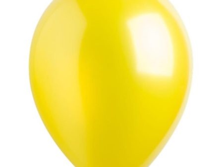 Yellow Sunshine Metallic Latex Balloons 11in, 50pcs Supply