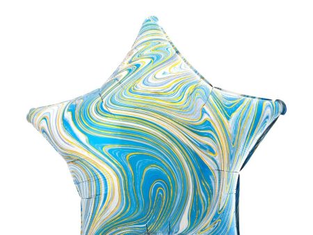 Blue Star Marblez Foil Balloon 45cm Online Hot Sale