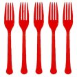 Apple Red Plastic Forks 20pcs Online Sale