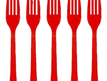 Apple Red Plastic Forks 20pcs Online Sale