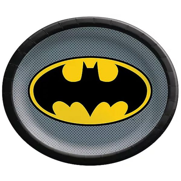 Batman Oval Paper Plates 12in, 8pcs For Cheap