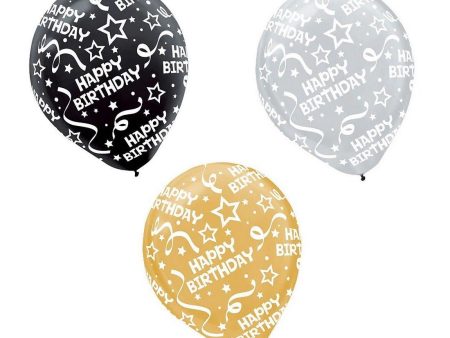 Birthday Confetti Assorted Printed Latex Balloons 20pcs Online