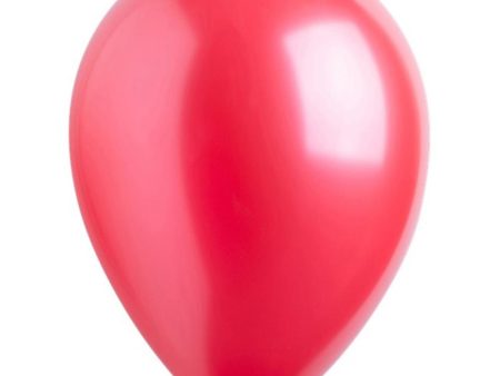 Apple Red Metallic Latex Balloons 11in, 50pcs For Sale