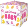 Baby Girl Chevron & Icons UltraShape Cubez Balloon 38cm Online now