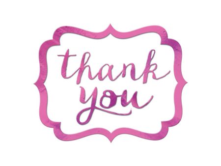 Bright Pink Thank You Stickers 50pcs Cheap